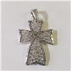 Image 2 : 10K WHITE GOLD CZ CROSS PENDANT(~WEIGHT 1.7G)