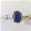 Image 1 : SILVER RHODIUM PLATED SAPPHIRE(1.6CT) RING