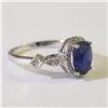 Image 2 : SILVER RHODIUM PLATED SAPPHIRE(1.6CT) RING