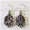 Image 1 : SILVER GARNET PERIDOT AMETHYST EARRINGS