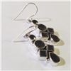 Image 2 : SILVER SMOKEY QUARTZ EARRINGS(~WEIGHT 6.52G)