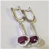 Image 2 : SILVER RHODIUM PLATED RUBY(4CT) EARRING, PENDANT