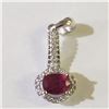 Image 3 : SILVER RHODIUM PLATED RUBY(4CT) EARRING, PENDANT