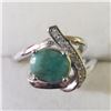 Image 1 : SILVER RHODIUM PLATED EMERALD(1.6CT) RING