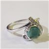 Image 2 : SILVER RHODIUM PLATED EMERALD(1.6CT) RING