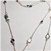 Image 2 : SILVER GENUINE MULTI GEMSTONES 30" NECKLACE