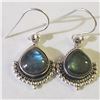 Image 1 : SILVER LABRADORITE EARRINGS(~WEIGHT 4.89G)