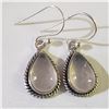 Image 1 : SILVER ROSE QUARTZ EARRINGS(~WEIGHT 3.94G)