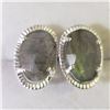 Image 1 : SILVER LABRADORITE EARRINGS(~WEIGHT 3.44G)