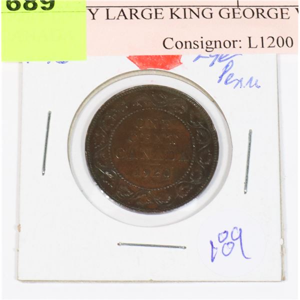 1920 PENNY LARGE KING GEORGE V CANADA