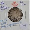 Image 1 : 1901 QUEEN VICTORIA QUARTER 92.5 % SILVER