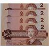 Image 1 : 4 SEQUENTIAL 1986 $2 BILLS EGM8701314/15/16/18 T/C