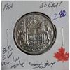 Image 1 : 1954 50 CENT 80% SILVER