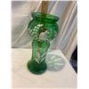 Image 2 : 9" Mary Gregory bohemian enameled green vase