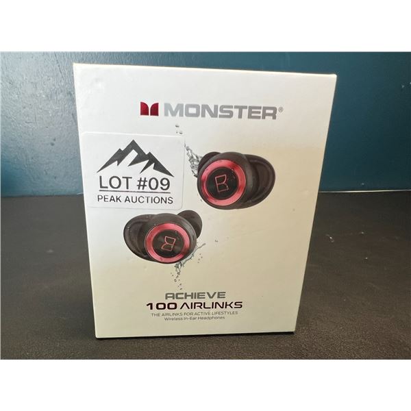 Lot of 1 MONSTER Achieve 100 Airlink Wireless Bluetooth Earbuds