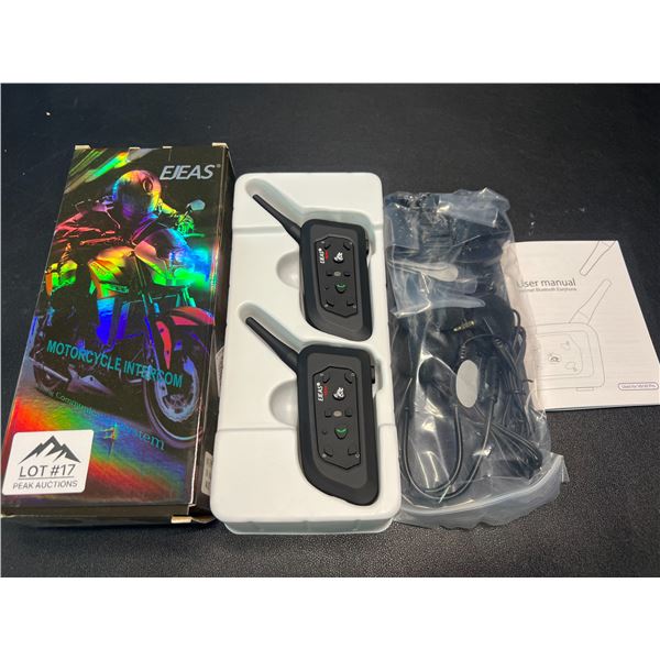 Lot of 1 Ejeas Motorcycle Helmet Bluetooth Intercom Headset