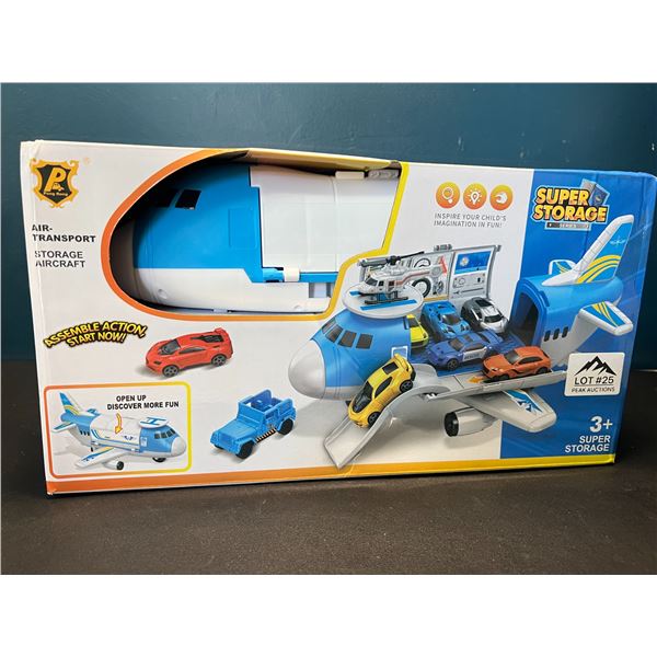 Lot of 1 Airplane Toy Set w/ Toy Cars