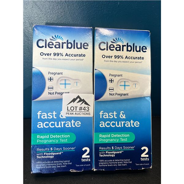 Lot of 2 Clearblue 2Pack Pregnancy Tests