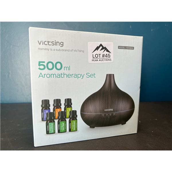 Lot of 1 Victsing 500mL Aromatherapy Diffuser Set - Includes 6 Essential Oils