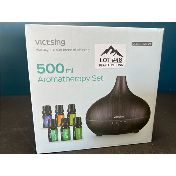 Lot of 1 Victsing 500mL Aromatherapy Diffuser Set - Includes 6 Essential Oils
