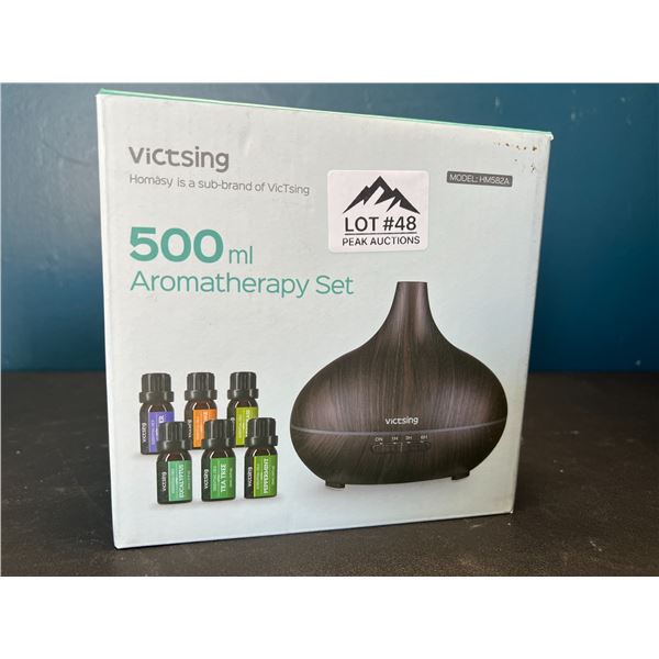 Lot of 1 Victsing 500mL Aromatherapy Diffuser Set - Includes 6 Essential Oils