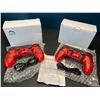Image 1 : Lot of 2 Wireless Double-Shock Controllers For Playstation 4 (PS4) - Camo Design (Red)