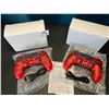 Image 1 : Lot of 2 Wireless Double-Shock Controllers For Playstation 4 (PS4) - Camo Design (Red)