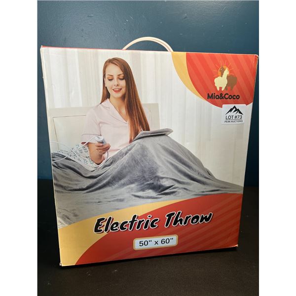 Lot of 1 Electric Heated Throw Blanket - 50x60inch - Grey