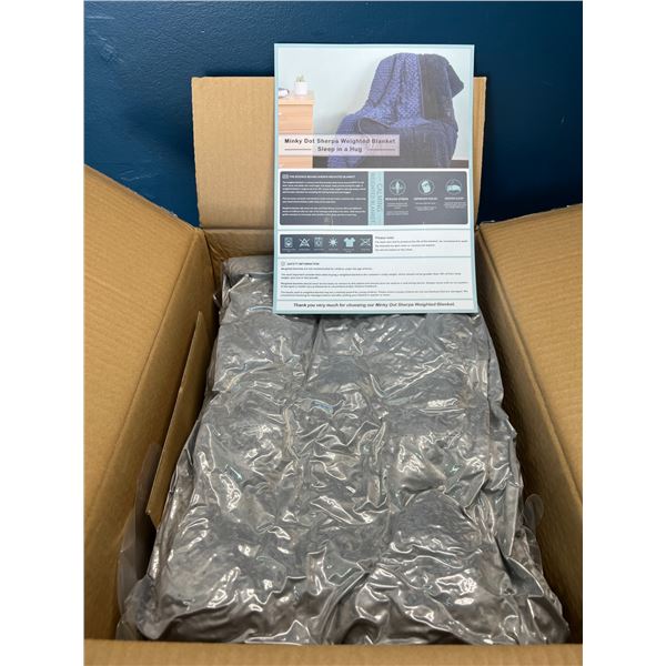 Lot of 1 Minky Dot Design Fleece Weighted Blanket For Adults - 15lbs - 60 x 80inch - Grey