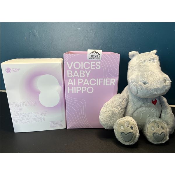 Lot of 1 VoicesBaby Comforting Hippo Toy - Soothes Crying Babies - Hippo Plush