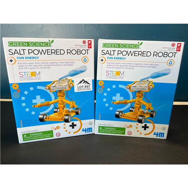 Lot of 2 Salt Powered Robot Toy Kits