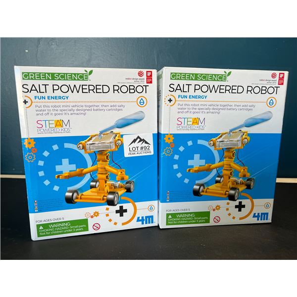 Lot of 2 Salt Powered Robot Toy Kits