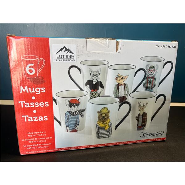 Lot of 1 Box of Signature Houseware Mugs - 6PCS