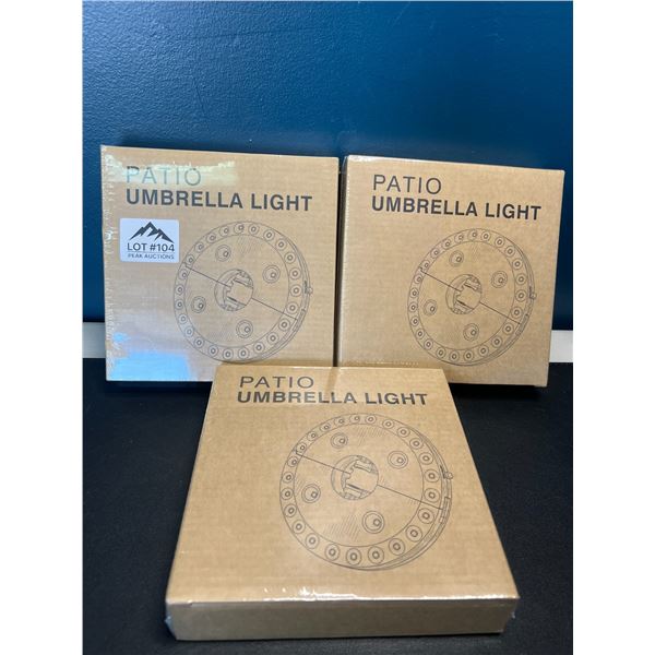 Lot of 3 Patio Umbrella Outdoor Lights