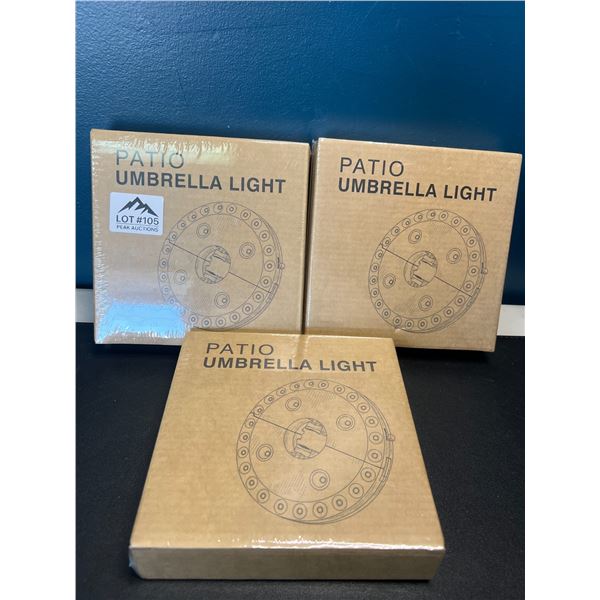 Lot of 3 Patio Umbrella Outdoor Lights