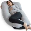 Image 1 : Lot of 1 Pharmedoc U-Shaped Pregnancy Full Body Pillow - Dark Grey w/ Cooling Cover