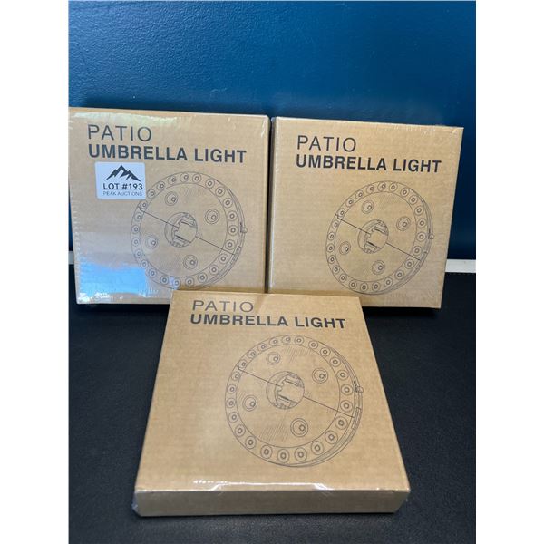 Lot of 3 Patio Umbrella Outdoor Lights