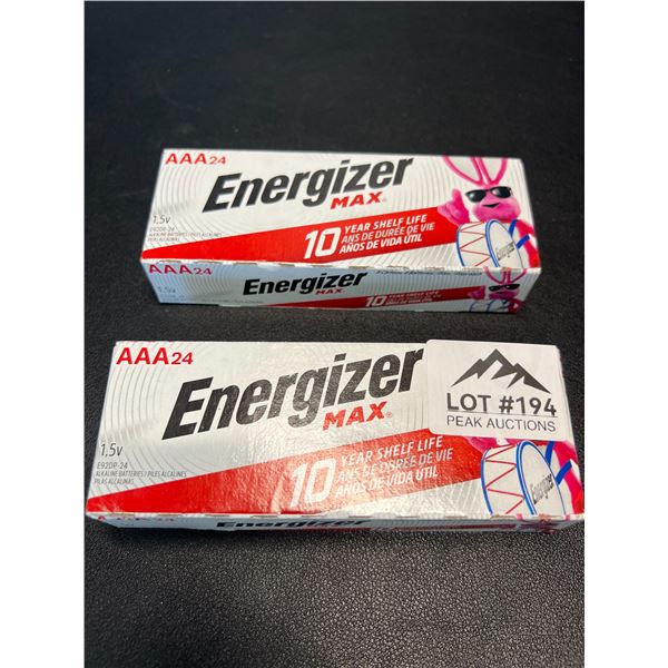 Lot of 2 Multi-Packs of Energizer AAA Batteries - 24pcs per box