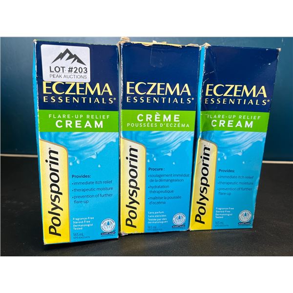 Lot of 3 Polysporin Eczema Essentials Flare-Up Relief Cream