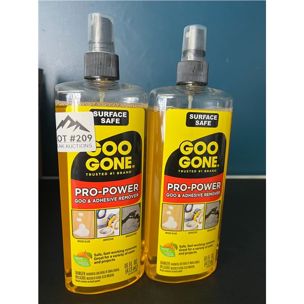 Lot of 2 Bottles of Goo-Gone Pro-Power Goo & Adhesive Remover - 473ml bottles