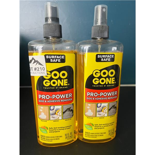 Lot of 2 Bottles of Goo-Gone Pro-Power Goo & Adhesive Remover - 473ml bottles