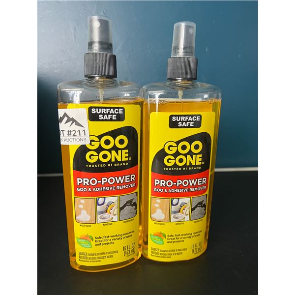 Lot of 2 Bottles of Goo-Gone Pro-Power Goo & Adhesive Remover - 473ml bottles