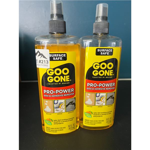 Lot of 2 Bottles of Goo-Gone Pro-Power Goo & Adhesive Remover - 473ml bottles