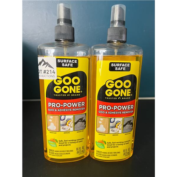 Lot of 2 Bottles of Goo-Gone Pro-Power Goo & Adhesive Remover - 473ml bottles