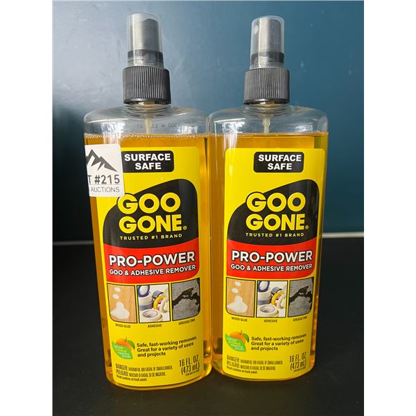 Lot of 2 Bottles of Goo-Gone Pro-Power Goo & Adhesive Remover - 473ml bottles