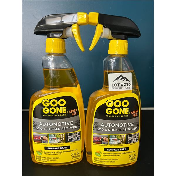 Lot of 2 Spray Bottles of Goo-Gone Automatice Goo & Sticker Remover - Spray Gel - 710 mls