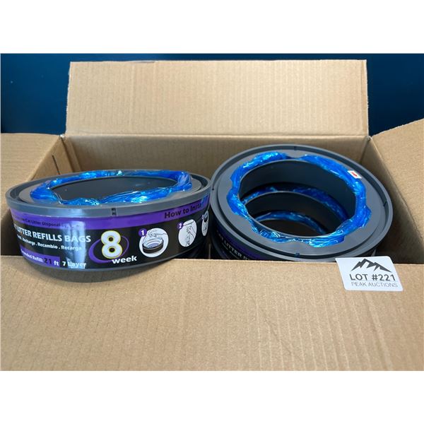 Lot of 1 Box of Cat Litter Refill Bags (8 refill rings for litter lockers)
