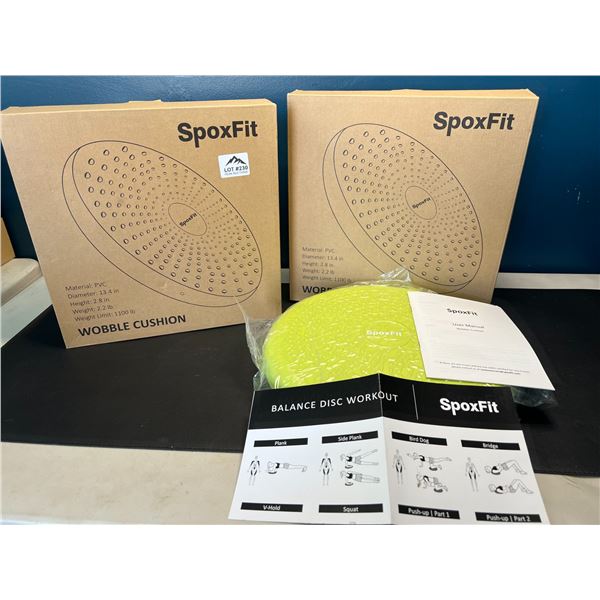Lot of 2 SpoxFit Wobble Cushions - Wiggle Cushions w/ Massage Points for Pain Relief