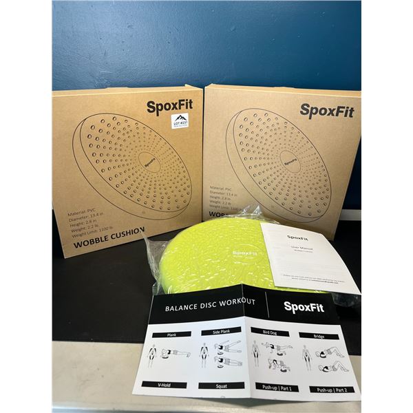 Lot of 2 SpoxFit Wobble Cushions - Wiggle Cushions w/ Massage Points for Pain Relief