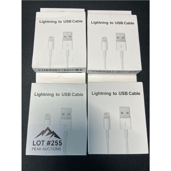 Lot of 4 Lightning to USB Charging Cables for Apple Devices